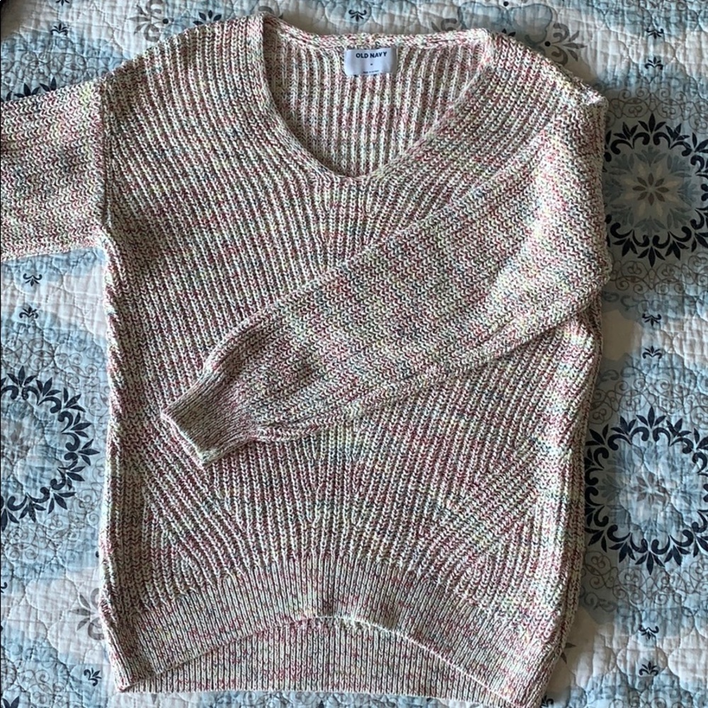 Old Navy V-Neck Multi Color Sweater